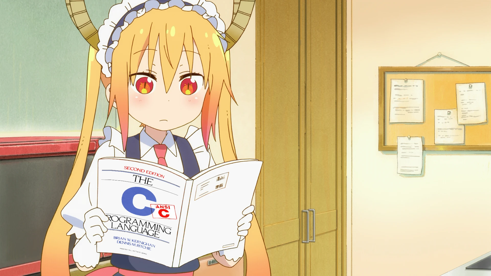 Tohru_Reading_C_Programming_Language.webp
